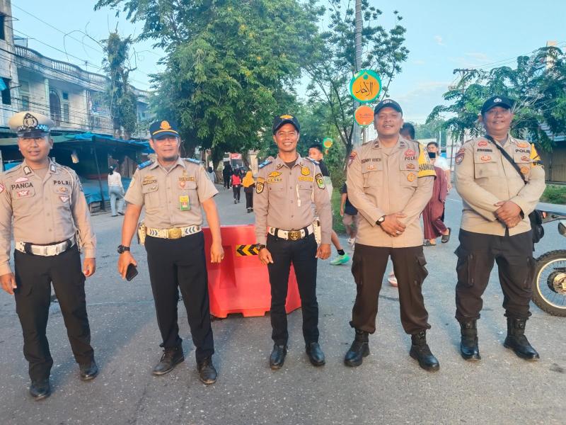 Warga Nikmati Car Free Day di Perawang, Polisi Jaga Situasi Tertib