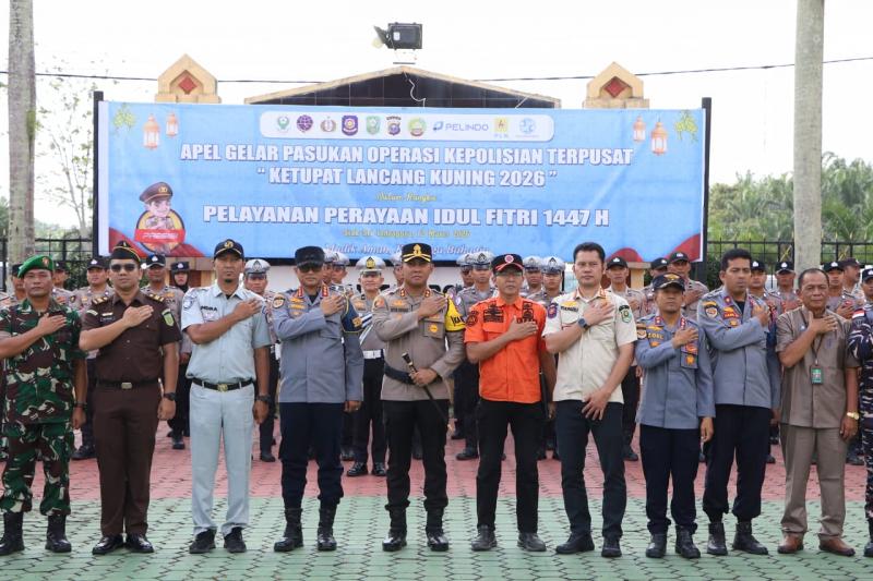 Personel Kodim 0322/Siak Ikuti Apel Gelar Pasukan Operasi Ketupat Lancang Kuning 2026