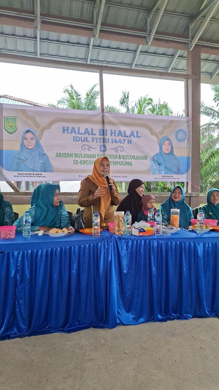 Halal Bi Halal PKK Tempuling, Hj Salawati Tekankan Peningkatan Program GINTAS