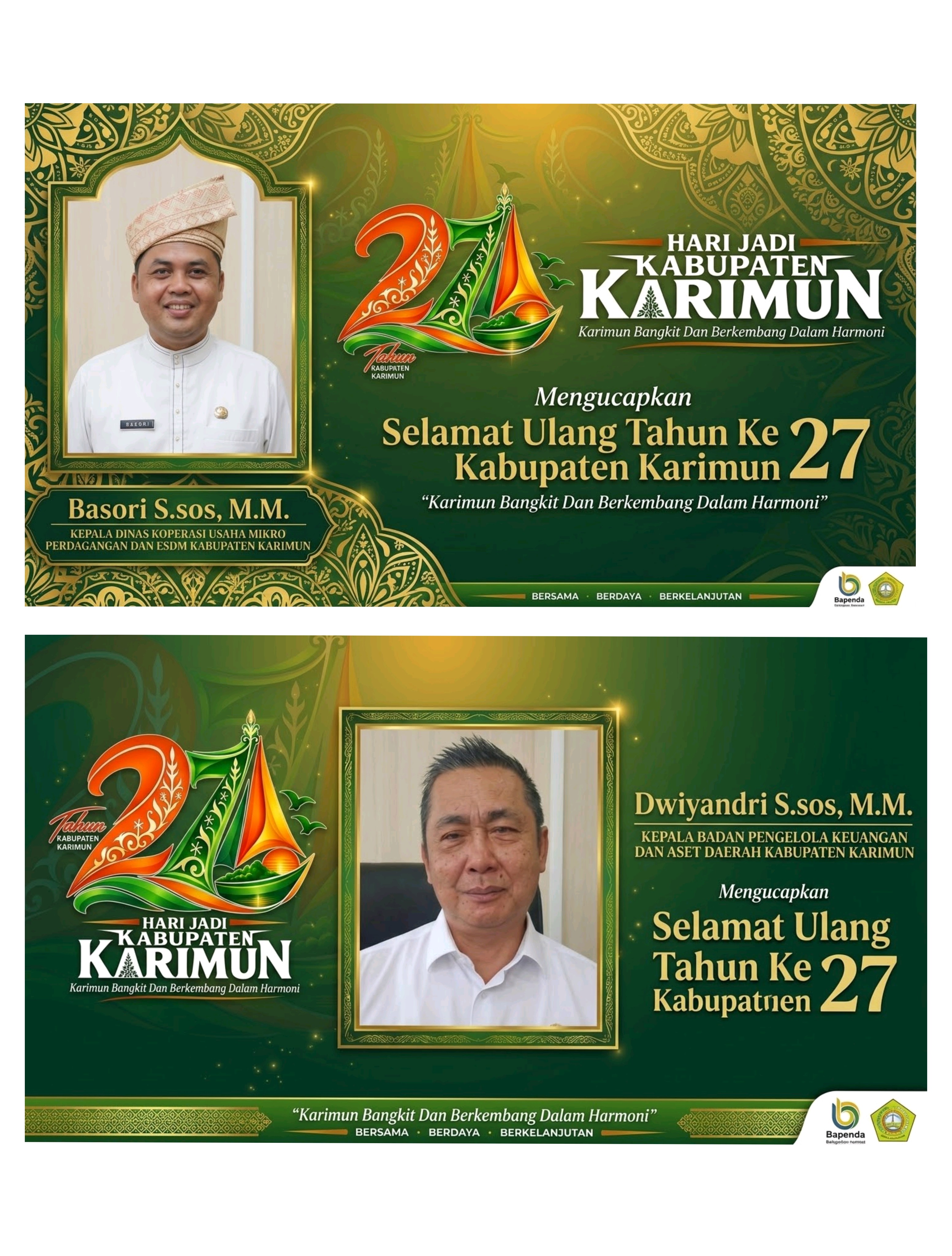Dua Kadis ucapak HUT Kab Karimun
